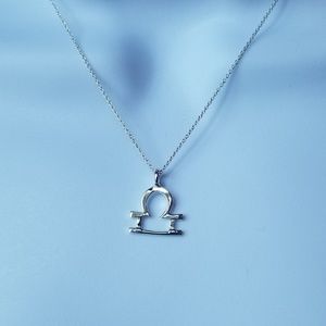 New Delicate 16" Sterling Silver Libra Necklace w/